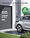 VEVOR Level 1&2 EV Charger, 16 Amp, Electric Vehicle Portable Charger with 25 ft Charging Cable, 120V-240V, NEMA 6-20P Plug NEMA 5-15 Adapter, LED Indicator, Home Car Charging Station for SAE J1772 EV