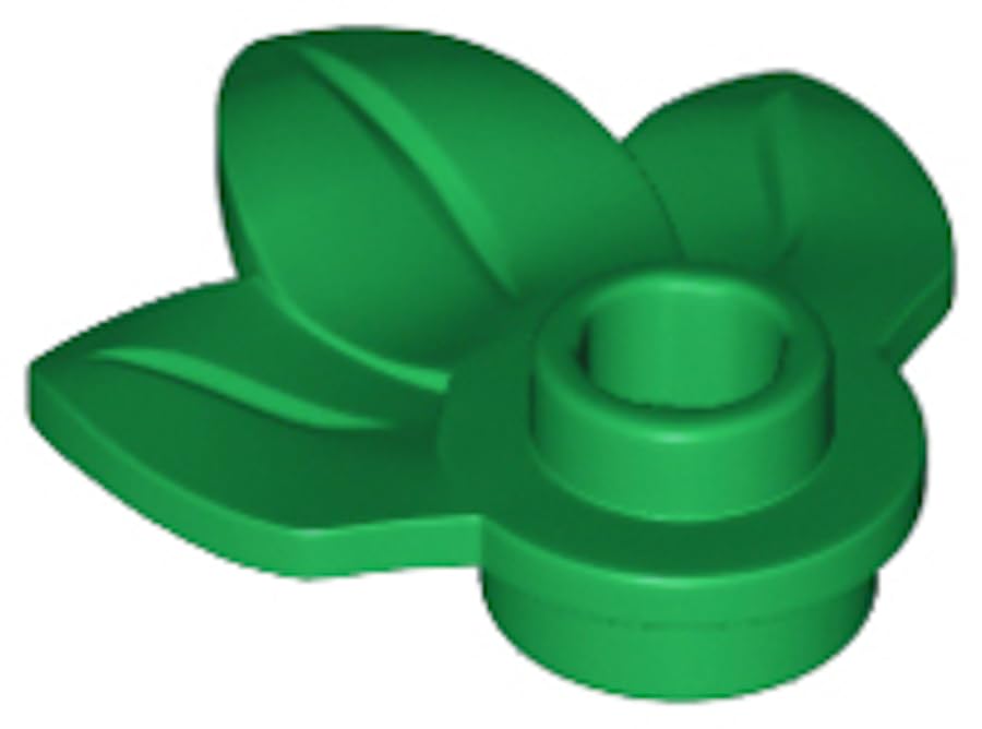 LEGO Plant Plate, Round 1 x 1 with 3 Leaves Part 32607 (Green, 10, Bricks) — image 1