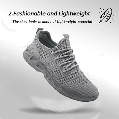 Image of DLWKIPV Mens Running Shoes Sneakers Tennis Non Slip Walking Gym Workout Athletic Slip On Casual Lightweight Breathable Mesh Fashion