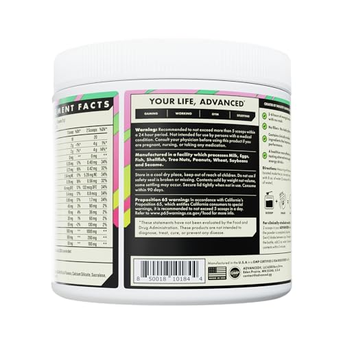 Image of Advanced Energy - Energy Boosting Formula with Electrolytes for Hydration - L-Theanine to Combat Jitters - Sugar Free & Keto Friendly - No Maltodextrin (40 Servings) (Guava Berry)