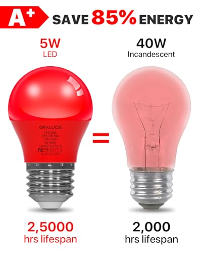 Oraluce G45E26 6 Colors Porch Light Bulb 40 Watt Equivalent,A15 Led Bulbs thumb #4
