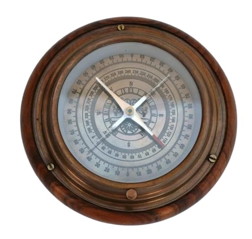 Brújula náutica de latón con reloj de sol, brújula de navegación de 6 pulgadas, juego de 5