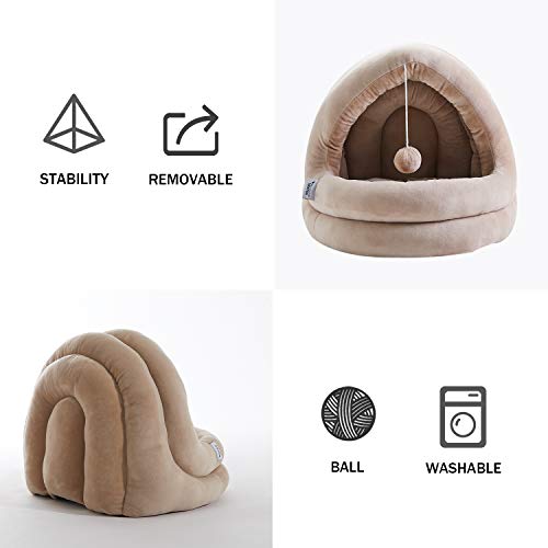 WESTERN HOME WH Pet Tent Cave Bed for Cats Small Dogs, 2-in-1 Cat Tent Kitten Bed Cat Hut with Removable Washable, Cat… - Image 6