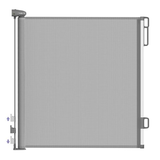 Retractable Baby Gates Extra Wide Grey, PRObebi Retractable Dog Gate Extends to 55" Wide 34" Tall, Dog Gates for The House, Mesh Baby Gate for Staris, Hallways, Doorways, Outdoor & Indoor (Grey)