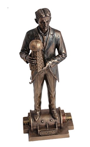 Estatua Nikola Tesla 12 pulgadas Bronce y Resina miniatura 5