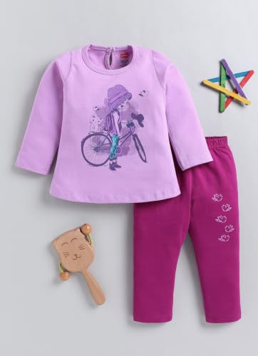 Image of LuvLap Baby Girls Regular Fit 100% Cotton Half Sleeves Girls Top CoSet Pack of 2