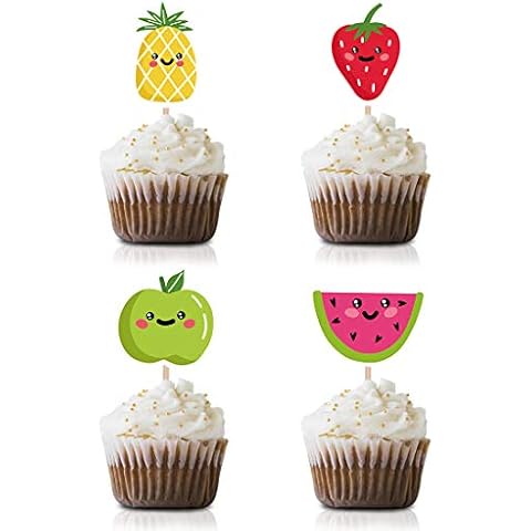 24-Pack Fruit Cupcake Topper Picks for Summer Parties Cover