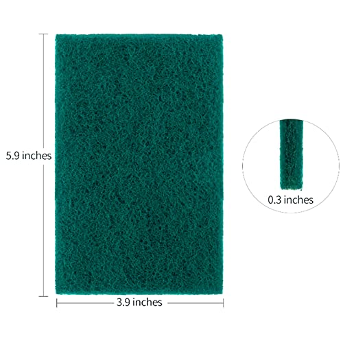 Image of Heavy Duty Scour Pads Sponge Dish Scrubber Non-Scratch Green Reusable Household Scrub Pads for Kitchen and Dish Cleaning Tool (20Pcs Sponge+3Pcs Clean Towel)