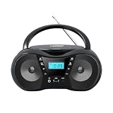Ailan Tragbarer CD Player mit außergewöhnlichem HiFi Klang, robust,Schwarz