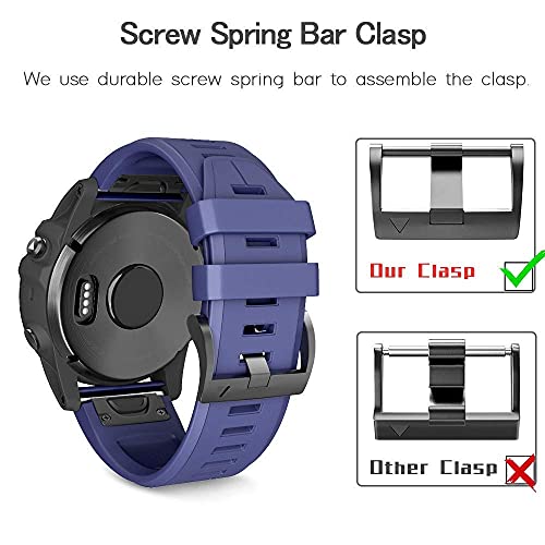 Image of NotoCity Fenix Bands - Silicone Replacement for Fenix 5X /5X Plus /7X Sports - Dark Blue