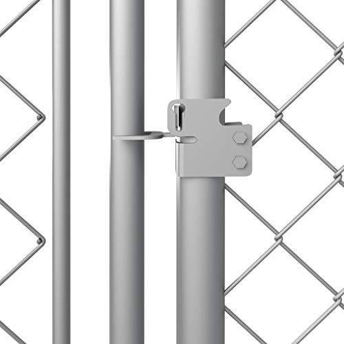 Festnight Outdoor Dog Kennel Cage with Roof Lockable Galvanized Steel Pet Run House Chain-Link Mesh Sidewalls Pet Exercise Fence Barrier for Backyard Garden 315 x 157.5 x 78.7 Inches (L x W x H)