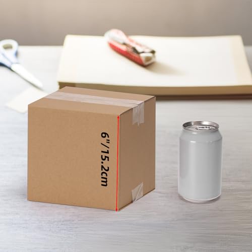 ZBEIVAN Shipping Boxes Mailers 6x6x6 inches Corrugated Cardboard Small Packing Kraft Moving Mailing Box, Pack of 6