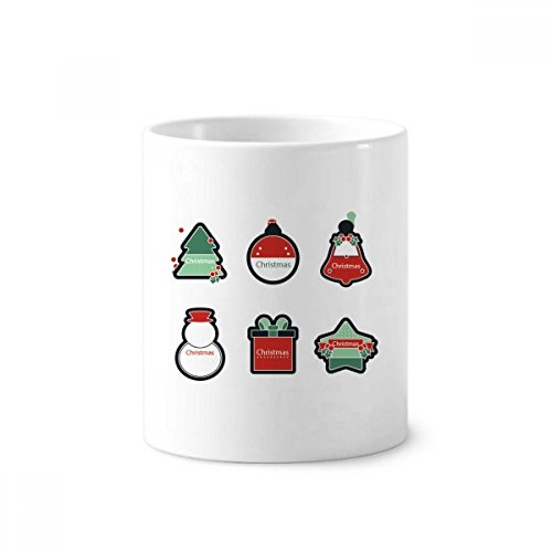 Tasse blanche en céramique Noël de 350ml pour brosse à dents et stylos
