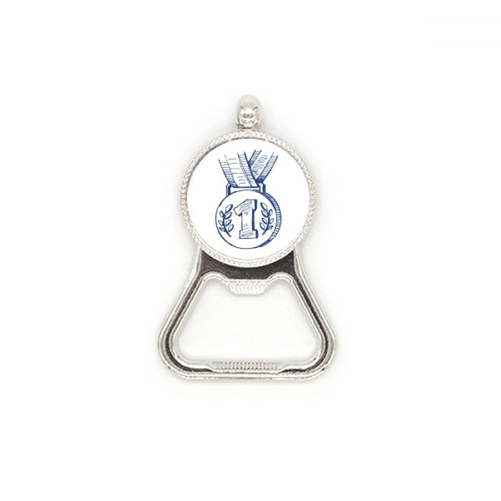 Décapsuleur de bouteille de bière acier inoxydable médaille football bleue