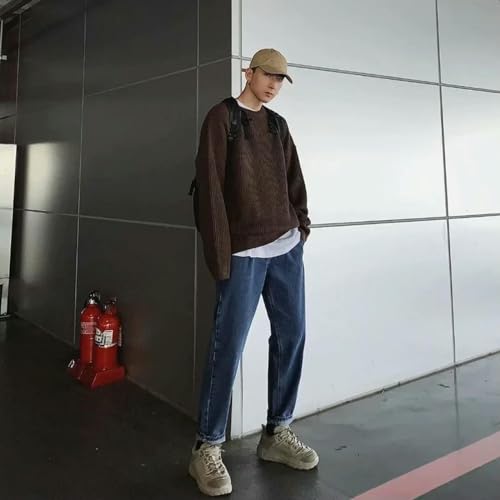 Pull d'équipage surdimensionné en tricot épais pour homme - 6