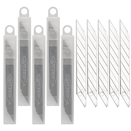 EHDIS 50 Unidades Cuchillas de 30 Grados para Cutter, 9 mm Snap-Off Hojas estándar, Cuchilla tronzable para Cúter, Cuchillas de Repuesto para Cúter Profesional y de precisión