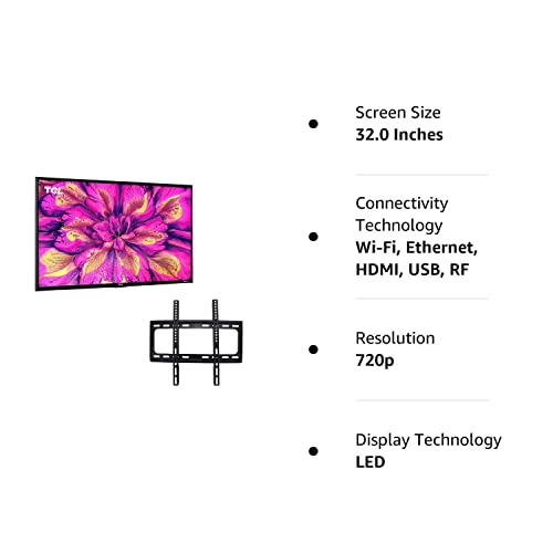Tcl 32" Class 3-Series Hd Led 720P Roku Smart Tv - 32S301 (No Leg Stands) (Renewed) #TOP6
