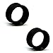 Pair of Silicone Double Flared Skin Eyelets: 0g, wearable length: 5/16", Black