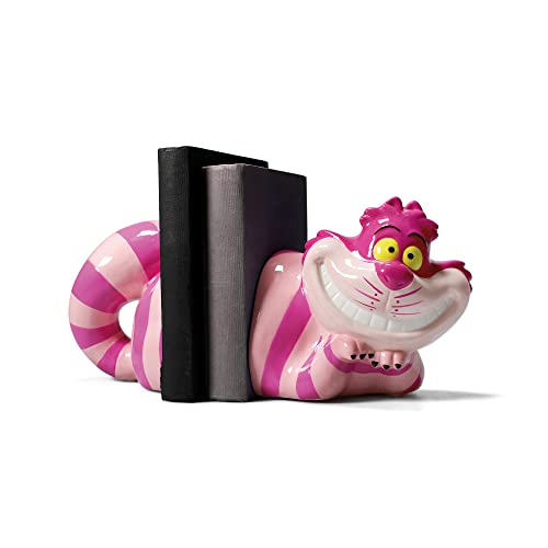 Disney Sujetalibros de Alicia en el País de las Maravillas Cheshire Cat - 17 cm x 14,5 cm x 33 cm - Regalos de Alicia en el País de las Maravillas - Sujetalibros para estantes