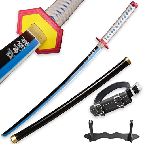 SV Handmade Demon Inspired Anime Katana Sword Blue 41 Inches Cosplay Weapon for Costume Role Play Collectible Display Gift