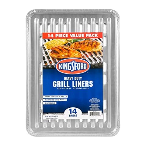 Kingsford Extra Tough Aluminum Grilling Foil Liners, 14ct | Foil Grill Liners For Grilling, Cooking, And Steaming | Kingsford Extra Tough Grilling Accessories Cover