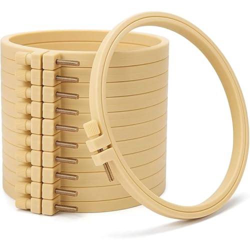 Akfldms Juego de 12 Aros de Bordado de 15 Cm, Aros Redondos de Punto de para Costura, Manualidades y Adornos, para Proyectos de Bricolaje.