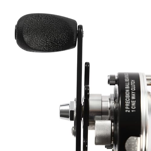 Round Baitcasting Reel #60 Black Left Conventional Reel for Catfish 4.2:1 Gear Ratio Beach Casting High Stability Reel Baitcasting Fishing Reel, Fishing Assistant Reel for Inshore and Deep Sea Fishin - Image 6