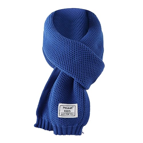 Image of PESAAT Kids Winter Infinity Scarf Knit Cotton Toddler Boy Girls Scarves