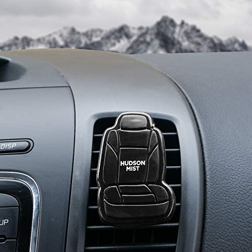 Image of FH Group Hudson Mist 3D Scented Black Air Freshener 1-Pack Clip-On Non-Toxic, Plastic Alcohol-Free Fragrance Oil Car Seat Shape Long Lasting for Cars, SUVs, Closets, Small Spaces, etc. Black