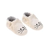 LÄSSIG Babyschuhe Erstlingsschuhe bis 6 Monate Bio-Baumwolle GOTS Einheitsgröße/Baby Shoes Little Chums Cat, beige