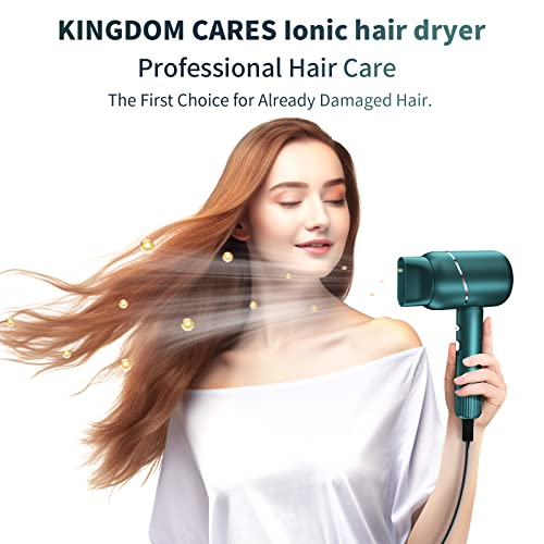 Ionic Hair Dryer - Kingdom Cares Compact Travel Hair Dryer Blow Dryer Portable Hairdryer, Mini & Light Weight & Fast Drying For Women And Men With Cool Air Setting & Concentrator Nozzle Attachment #TOP1
