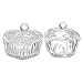 FOMIYES 4pcs Crystal Nail Art Cups Lid Glass Dappen Dish for Mixing Liquid Powder for Professional Nail Salons Home Manicures
