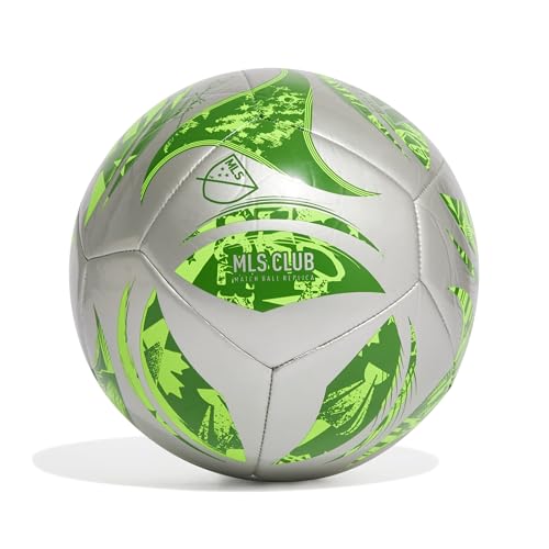 Adidas Unisex-Adult MLS Club Soccer Ball,Silver Metallic/Green,5 by adidas - Used condition - CA$21.56