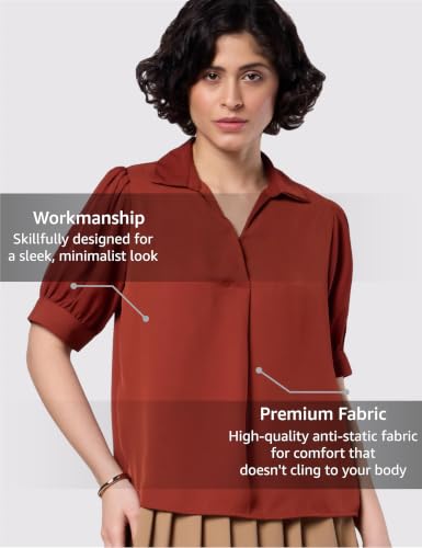Image of Symbol Premium Women's Polyester Collared Top | Regular Fit | Desk-to-Dinner (Available in Plus Sizes)