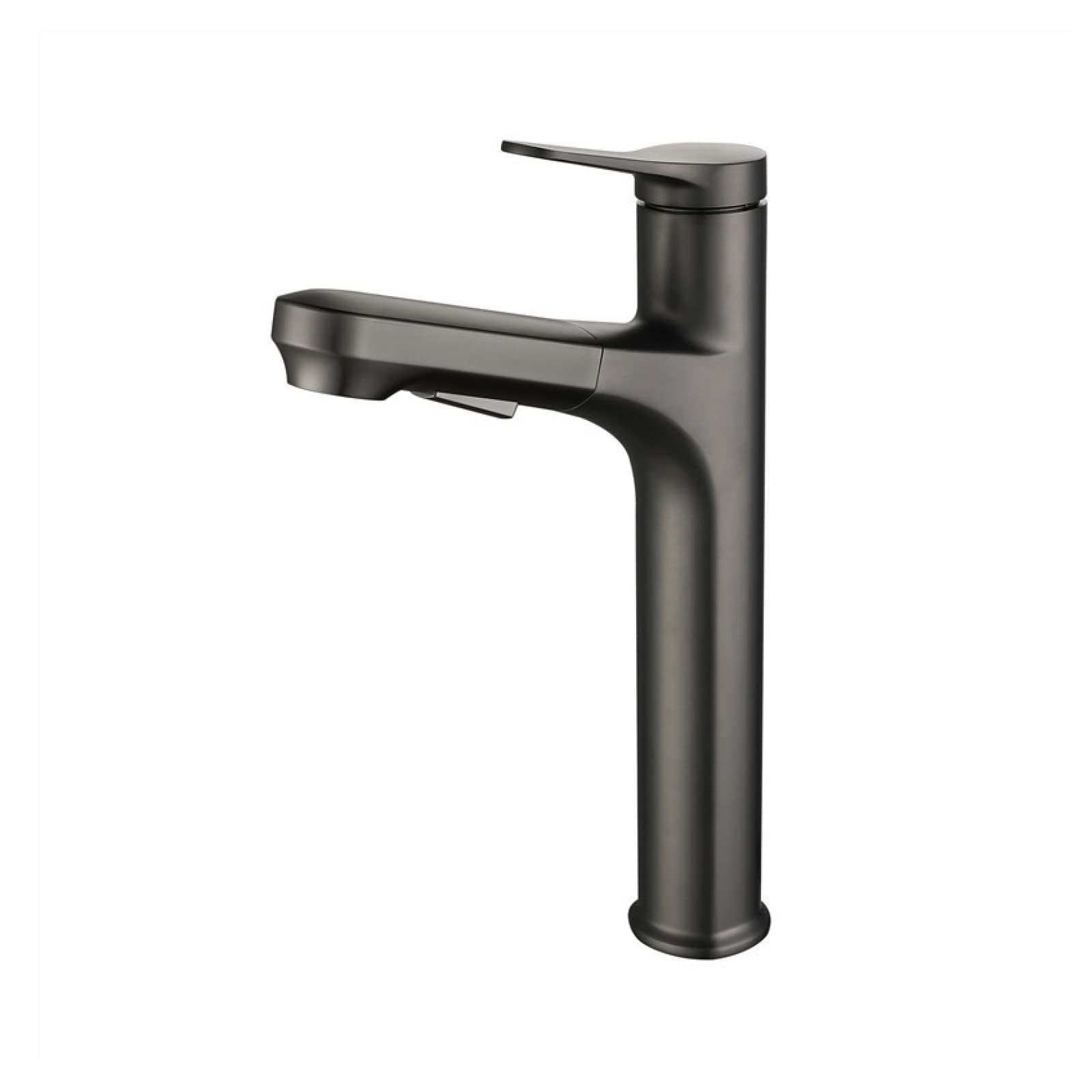 Mitigeur extractible double mode jet robinet de lavabo gris pistolet eau chaude froide salle de bain