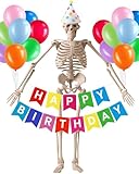 WinnerWhy 82 Pcs 12 ft Skeleton Birthday Costume Accessories Include Rainbow...