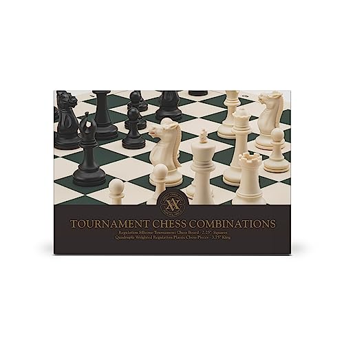 A&A Tournament Chess Set/ 20''x20'' Foldable Silicone Chess Board / 3.75'' King Height Plastic Quadruple Weighted Classic Staunton Pieces/Storage Bag for 6 Years Old - 2 Players - Image 10