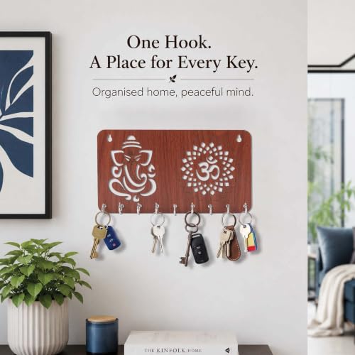 Image of Sehaz Artworks Ganesha Key Holder for Home Decor Stylish - 24 x 13CM