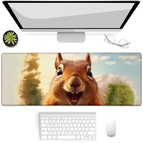 Tapis de souris écureuil mignon pour égayer votre bureau 80x30 cm