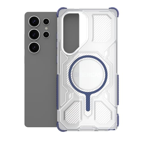Image of MagPro Armor Grip Case for Samsung Galaxy S25 Ultra | Strong MagSafe Compatible Cover, Rugged Hybrid Protection, Hard PC Back, Soft TPU Bumper, Shockproof, Scratch Resistant | Blue