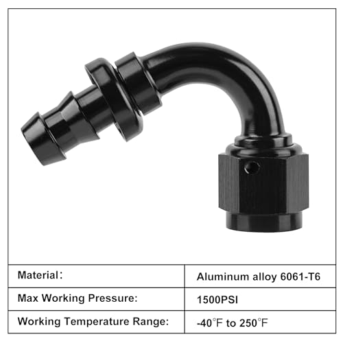 Image of EVIL ENERGY 12AN 120 Degree Push Lock Hose Fitting End Black