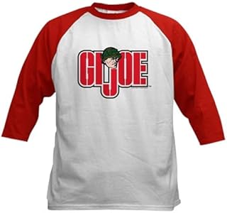 CafePress GI Joe Logo Kids Baseball Tee Kids Cotton Baseball Jersey, 3/4 Raglan Sleeve Shirt Red/White
