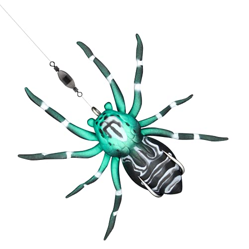 Lilureena Fishing Lures Phantom Spider, Soft Lures Hooks Artificial Bait Spider Realistic Swimming Lure For Freshwater Saltwater (1/4 Oz,1.9 Inch Green) #TOP8