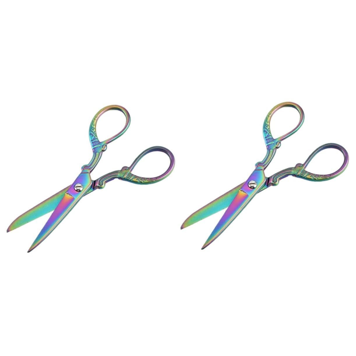 STOBOK 2pezzi Forbici Da Sarto Vintage Inossidabile Forbici Artigianali Per Cucito e Ricamo Colore Casual Per Casa e Negozio Design Elegante e Manici Comodi