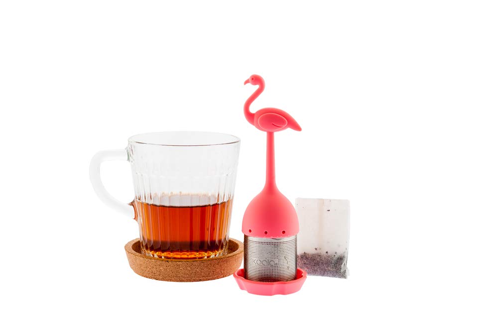 Koala Spain Infusor de Té Divertido, Forma de Flamenco, Base Antigoteo Silicona