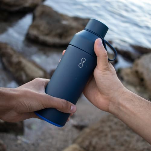 Image of Ocean Bottle|Plastic Collection Funding Reusable Water Bottle|BPA Free|100% Dishwasher Safe|Home Recyclable|Double Wall Vacuum Insulated Thermo|NFC Chip Activated|Ocean Blue| 217 X 68 Mm,500 Ml