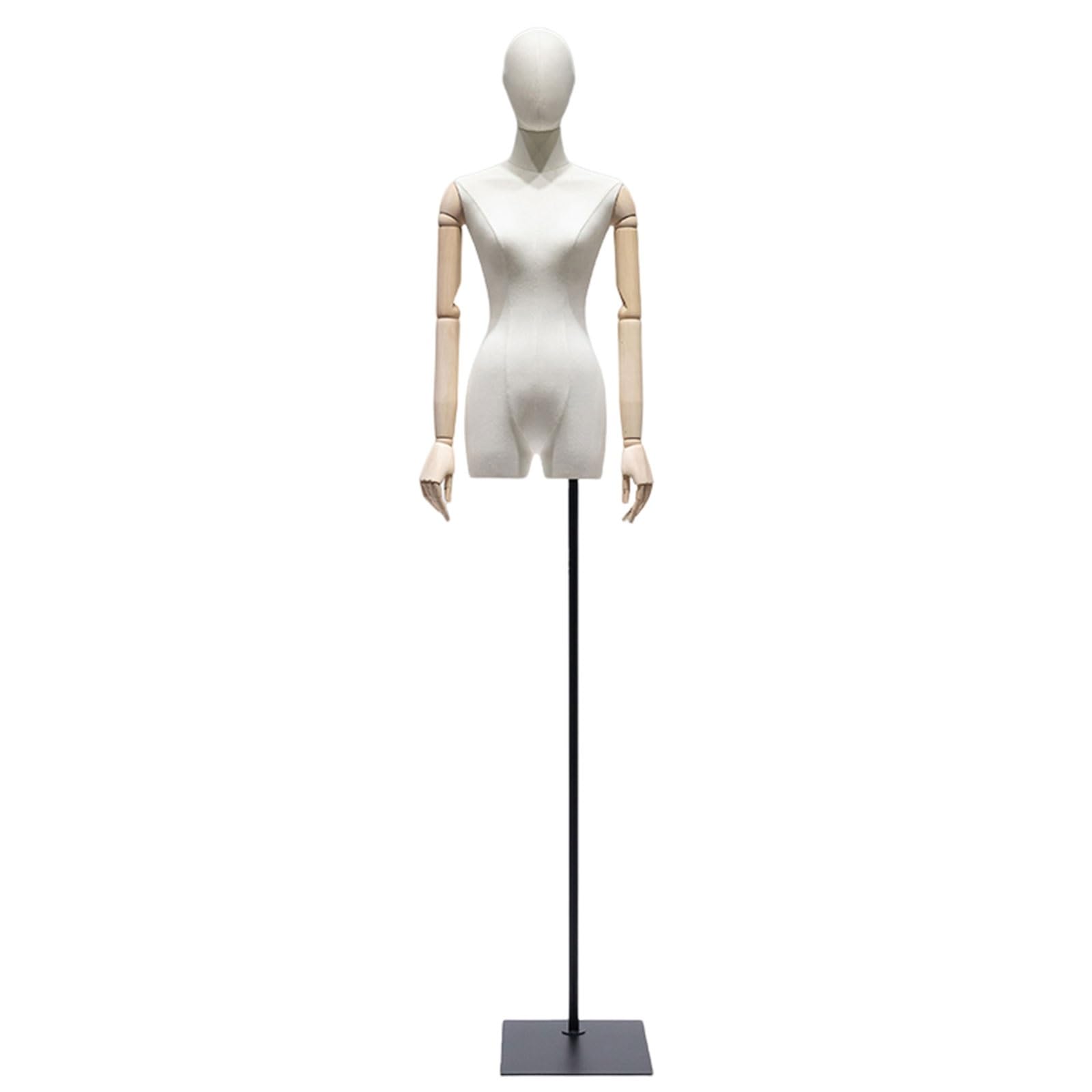 Maniqui Mujer Busto con Cabeza Emparejado con Una Delicada Clavícula, USA Metal para Construir La Base, Maniquí Costura para Ropa, Vestidos, Joyas, Exhibición de Costura (Size : Black Rectangle)