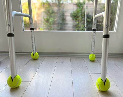 Image of AHS American Hospital Supply Tennis Balls for Walker Legs | Tennis Balls for Walkers for Seniors | Easy Installation Walker Gliders | Pack of 4 Precut Tennis Balls, Yellow