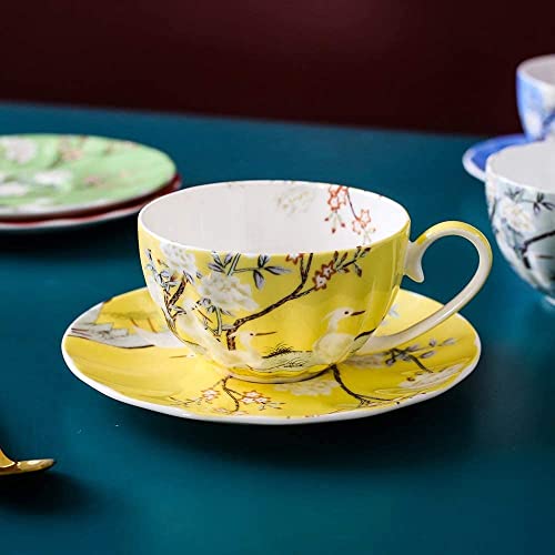 Kubek do kawy z zestawem spodków, cienka porcelana kostna, 230 ml na latte i herbatę, idealny na imprezy i dawanie prezentów
