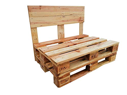 Sofá de palets europeos para exterior - color madera barnizada con respaldo para Interior & Exterior Cover